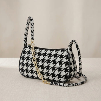 Classic Black & White Houndstooth Bag 0010