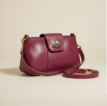 Chic Burgundy Coach Crossbody Bag 0036