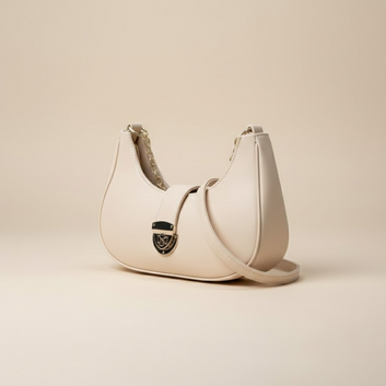 Chic Beige Chain-Detail Handbag 0086